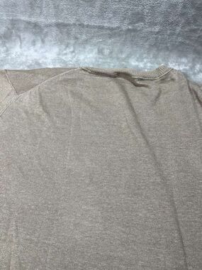 Naked Cashmere 100% Linen Sweater Mens XXL Taupe V-Neck Long Sleeve Top